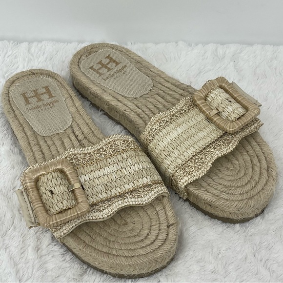 HAUTE HIPPIE SIZE 8 M Women's Cream Slide Sandals - Picture 1 of 9